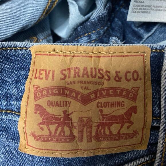 Levi's Ribcage Straight Women's Blue High Waisted Cropped Denim Jeans Size 26 - Picture 4 of 6